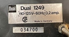 Dual 1249 Belt Drive Turntable United Audio Parts/Repair See Video