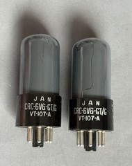 Pair RCA 6V6GT/G VT-107-A Tubes smoked glass matched V3E WWII Signal Corps 1945