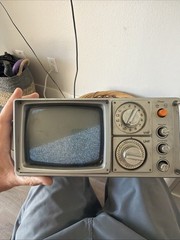 Daytron DT-505A Vintage 1984 Portable TV Power + Cable Tested Broken Antenna HTF