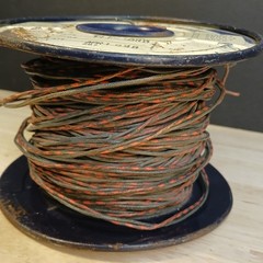 Partial Roll Western Electric 20 Gauge Cloth Covered Wire Double Strand REDBLACK