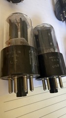 Matched Pair 12SN7 GT Black Plates D Getters RCA Nos