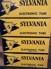 Matched Quad (4) Sylvania 6SN7GTB Black V Plate Tubes 539C&Maxi Test NOS NIB🌊