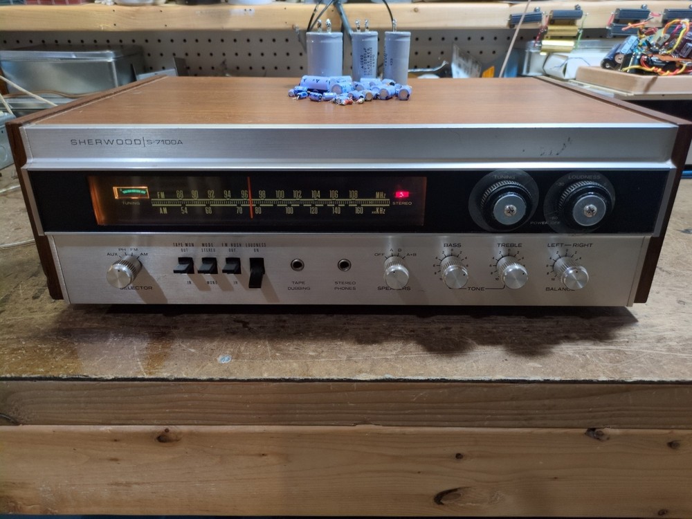 SHERWOOD S-7100A RECEIVER / Recapped / DeoxIt Controls / Dial String / Tested