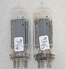 Matched Pair 6FQ7/6CG7 RCA NOS (faded labels) clear top Vacuum Tubes, TV-7D