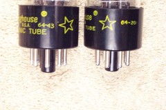 2, NEW, Westinghouse 6SN7GTB, TALL bottle, 1964, matching pair, 6SN7GT
