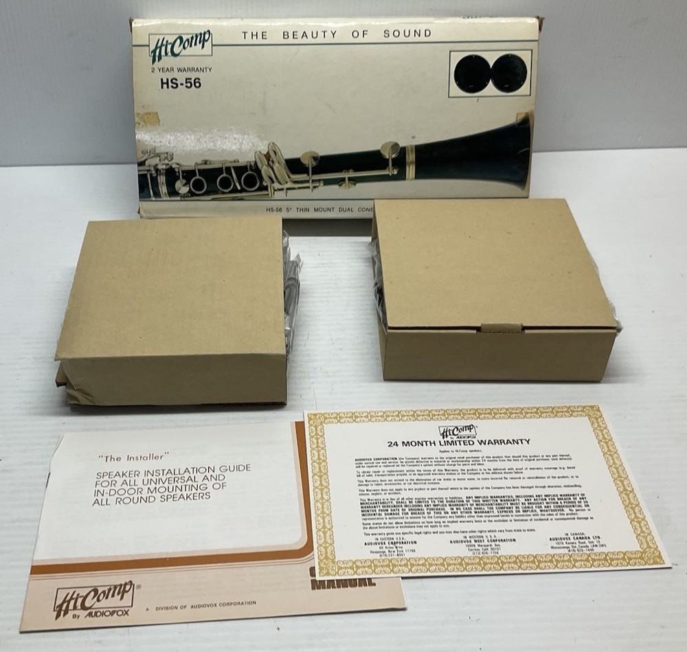Vintage NOS Audiovox Hi-Comp HS-56 5″ Speaker Set