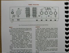 *USA* ULTIMATE MCINTOSH MC240 OWNER’S MANUAL serial # 45G45 WITH SCHEMATIC