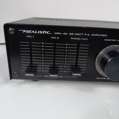 Realistic MPA-40 35W PA Amplifier Vintage Radio Shack Mixer Amp AUX Mic EQ…