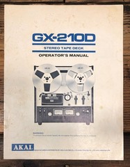 Akai GX-210D Reel to Reel Owners / User Manual *Original*