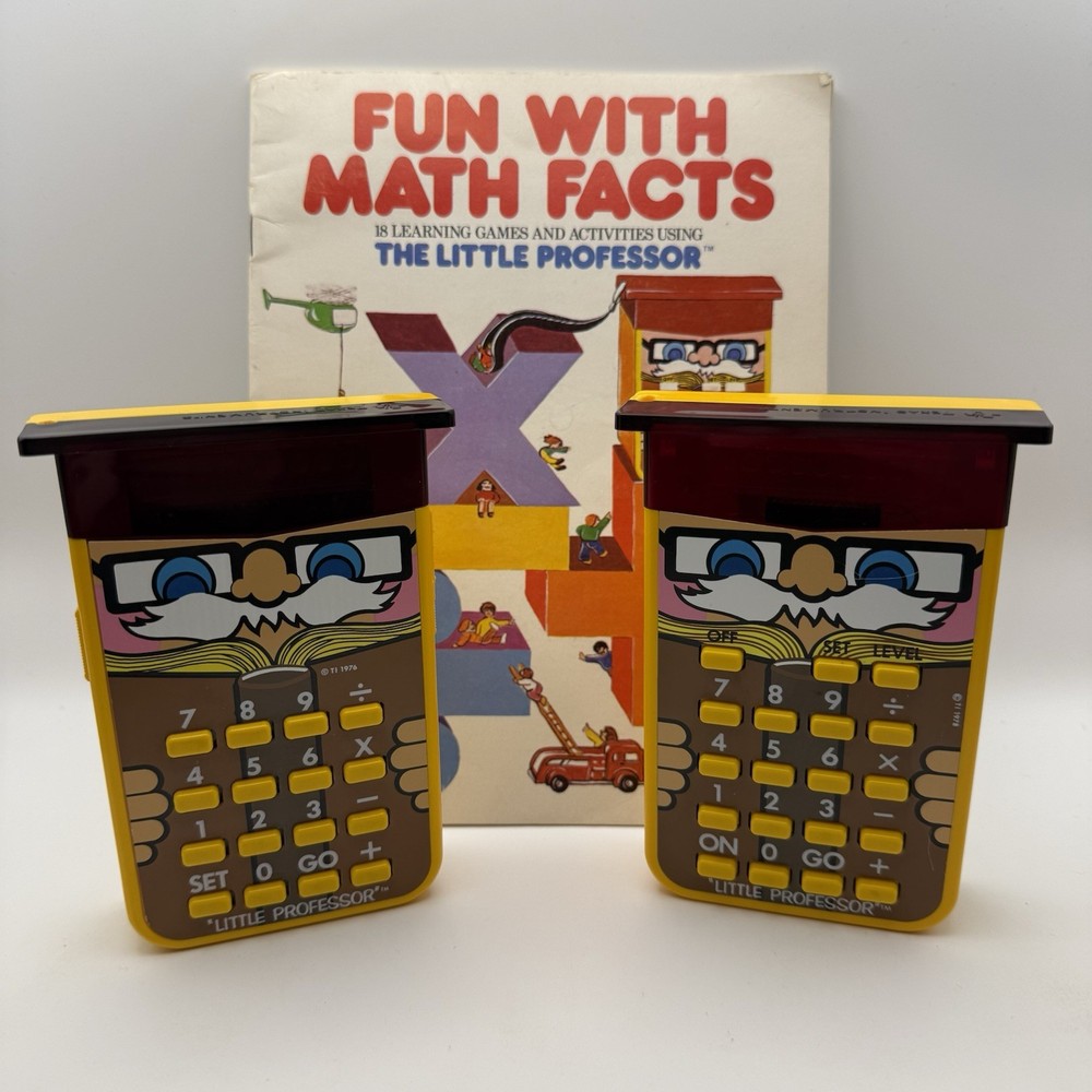 Texas Instruments 1976 And 1978 Working Little Professor Lot With Book