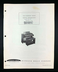 Hammond Organ A-100 Original Owners Manual Service Information Schematics Book