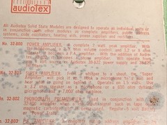 Audiotex 32-801 Solid State Amplifier Module (1965)