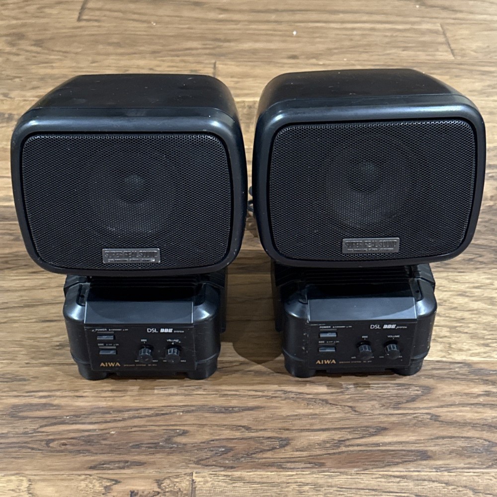 Set of 2 Vintage AIWA SC-B10-H Speaker System Tested SEE DESCRP Free Shipping