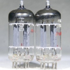 Matched Pair Amperex 7316/ECC186 Long Plate Foil D-Getter Heerlen Holland 1958