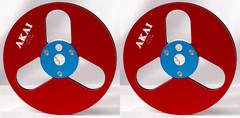 One Pair Blue Black TAPE REEL Akai 7” inch Light Metal Aluminum Take Up Reel