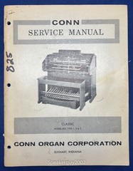 Original Conn Organ Service Manual / Classic 825 Type 1 2 3 — CS2