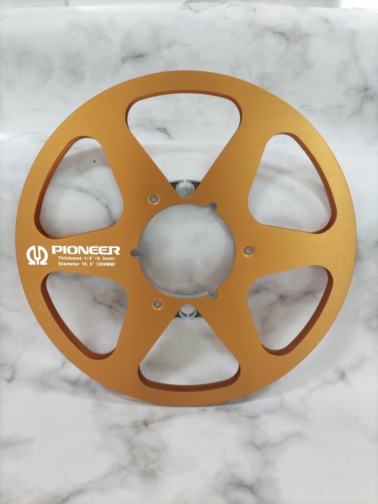 2X Standard 10.5″ PIONEER Gold 1/4″ Empty Tape Reels For R2R Tape Recorders