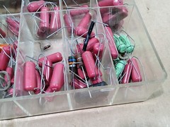 new Vintage NOS Pyramid 600 Capacitor Type III display box Ohmite Resistors USA