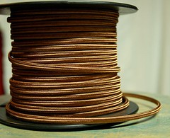 8′ Flat 2-Wire Cloth Covered Cord & Plug, Vintage Light Lamp Rewire Kit, Rayon