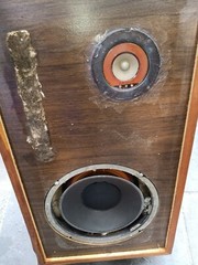 2 PC SET Ohm Model D Elctrodynanic Vintage Speakers Ohm Walsh WALNUT FINISH READ