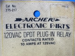 Vtg ARCHER 120VAC DPDT Plug-In Relay #275-217 Radio Shack Tandy NEW NOS FS