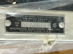 Vintage New in Box Sherwood Model S-3500 FM Mono Tuner 60’s Old Stock, Working