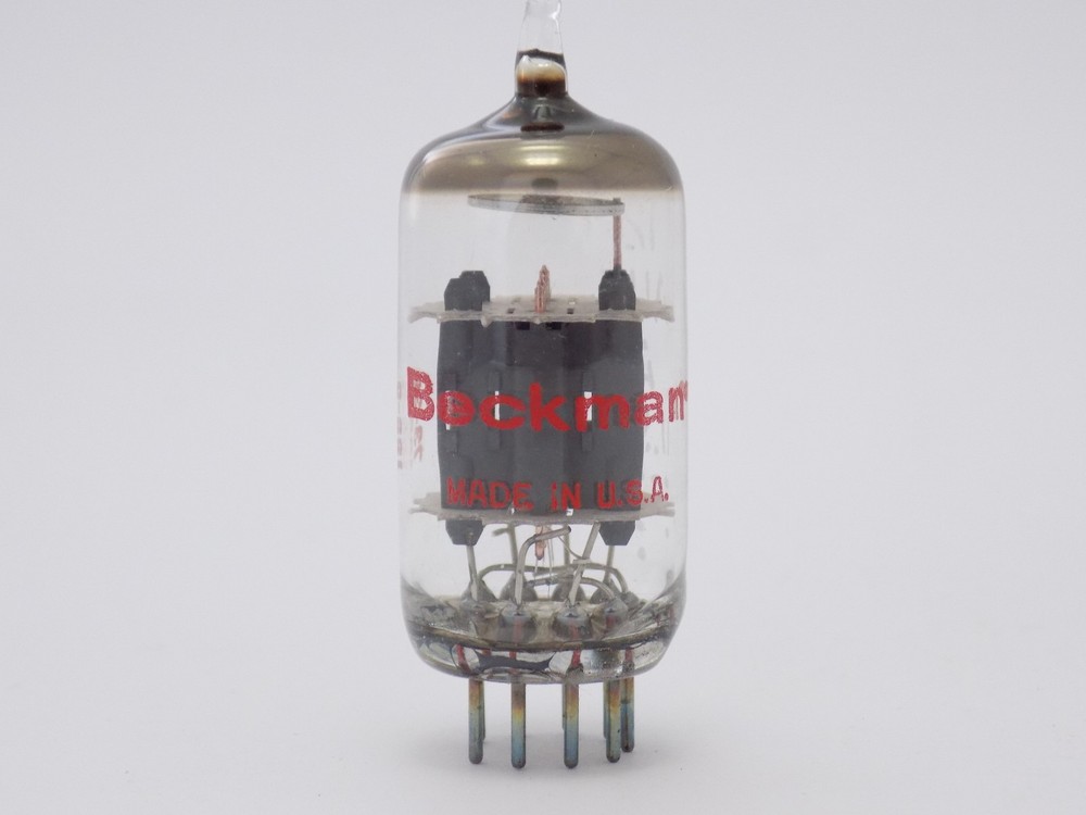 1x Beckman 12AU7 – 2-Triode Audio Amp = ECC82 95-126-01 CC82E – USA Red Print