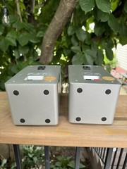 Vintage Realistic 40W Minimus 7 Silver Metal Book Shelf Speakers JAPAN – Tested