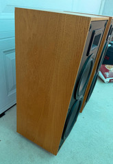 Pair of Vintage Klipsch KG 3.2 speakers Oak Cabinets