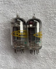 One matched pr. BECKMAN (SYLVANIA USA) 5963 TUBES ( = 12AU7) tube codes match