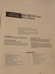 PIONEER RX-1181/RX-1191 PL-771AZ Operating Instructions Booklet Manual EUC