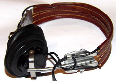 WWII MURDOCK TYPE P-23 AVIATION HEADPHONES! HB-7 HEADBAND! 1/4″ PLUG/RUBBER PAD