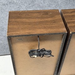 Vintage Sears Bookshelf Speakers Pair Walnut Woodgrain 16″ Tested Working