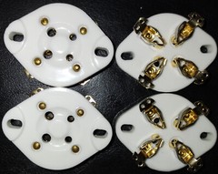 4 Pin socket gold plated 300B,2A3,45,71A,80,811A, 572B 4 pcs. ceramic USA stock