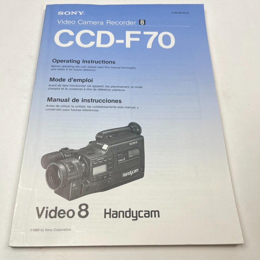Sony CCD-F70 Video Camera Owners / User Manual OEM Original Video 8 Handycam