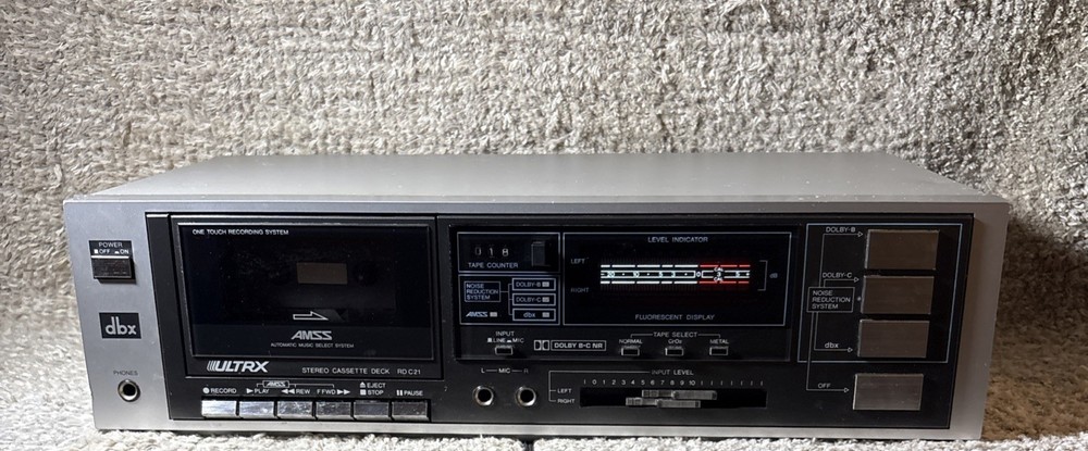 Vintage Sanyo ULTRX RD-C21 Stereo Cassette Deck DBX Dolby B-C Japan Very Clean