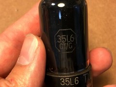 Vintage 1940s Tung-Sol 35L6GT Output Tube Tests Good Black Glass