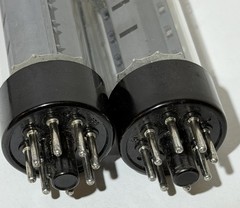 2 Nice Closely Matched Siemens 6CA7 EL34 Tubes O Getters Dimple Top Test Strong!