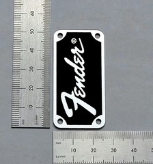 Fender Transitional Badge Logo for Amp, Case & Equiptment – Silver With Adhesive