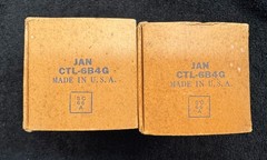 2 NOS NIB Matched Tung-Sol JAN CTL 6B4G Black Glass Tubes