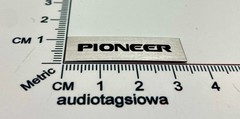 Pioneer Turntable Badge Logo For Dust Cover Metal 34mm x 10mm Silver w/Black