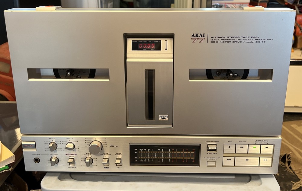 AKAI GX-77 4-Track Stereo Tape Deck Tested/Works Excellent Shape