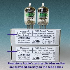 Riverstone Audio – Tested/Matched Pair 2 Tubes 7-Pin JAN 5654W Fully-Tested V…