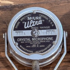 Pair Vintage Shure “Weltra” 700A Crystal Microphones Art Deco Chrome