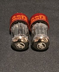 RCA 5692 6SN7 GT TUBE 1960s 10,000 HOUR RED BASE MATCHING SET NIB