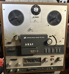 AKAI Cross-Field X-360 Reel to Reel Tape Recorder Open Reel Wood Case For Parts