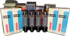 (4) NOS RFT Germany EL34 Tubes With Test Documentation G1 Bias, Gm, GL, IKP, VG2