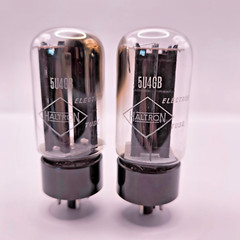 Haltron 5U4GB 5AS4A , full wave tube rectifier pair, NOS NIB, black plate