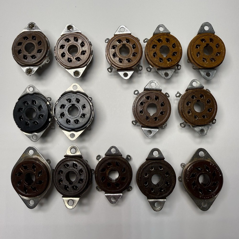 Lot of 14 VINTAGE CINCH 8 Pin OCTAL VACUUM TUBE AMP PARTS SOCKETs 8-PIN