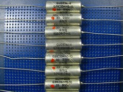VINTAGE PAPER IN OIL CAPACITOR GUDEMAN 0.33UF/200V LOT OF 25